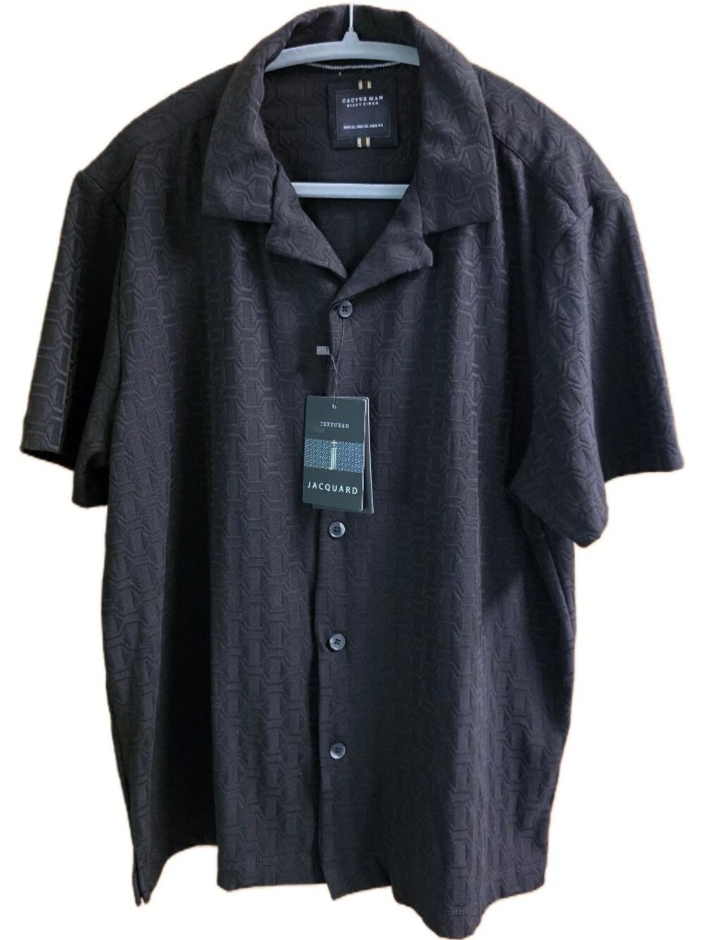 NWT Cactus Man Ricky Singh Black Geometric Shirt XL
